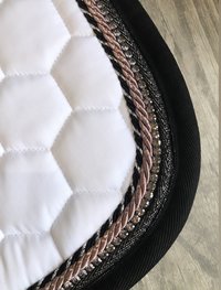 Customized Animo Saddle pad Dressage - White -Black-silver-rosé- grey crystals