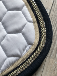 Customized Animo Saddlepad Dressage- White- Beige-Olive-Navy